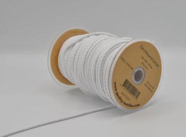 Preview: Kordel rund 6 mm in Weiß, aufgerollt neben weiteren Farben der Reihe